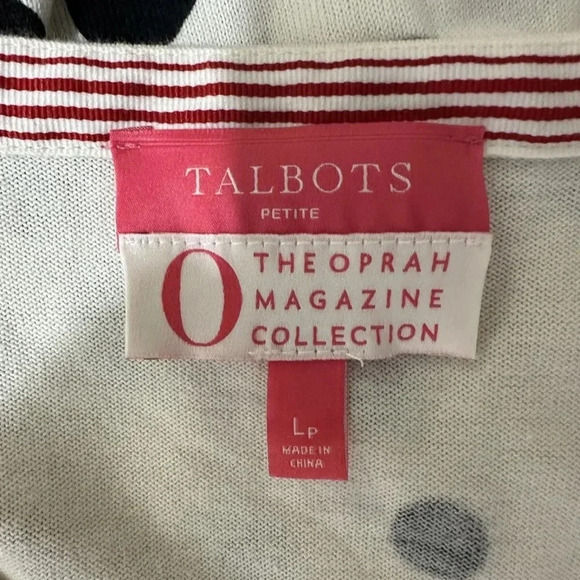 Talbots Oprah Magazine Collection Black Ivory Polka Dots Cardigan Sz S P… - Picture 5 of 6
